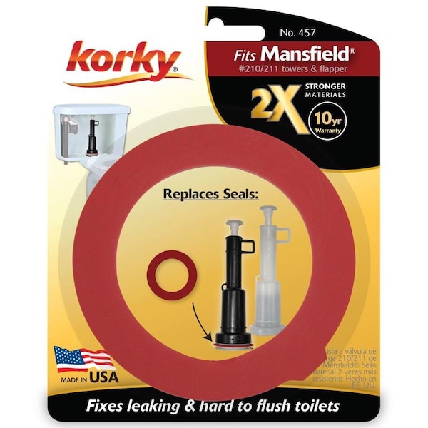 Korky Korky 2X Flush Valve Seal Red Rubber For Mansfield 457BP - main